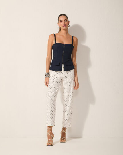 Blusa Zíper Frontal - Navy